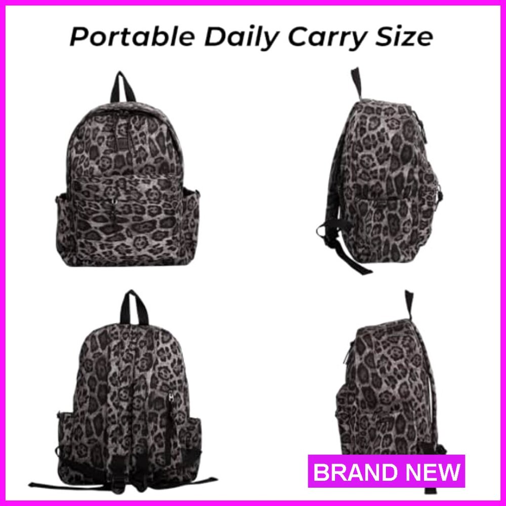 Leopard Print Daypack Backpack, Adjustable Should… - image 4